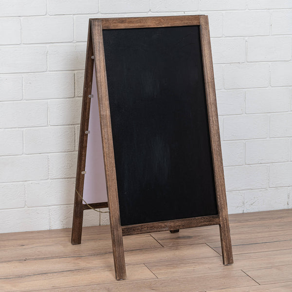 Lavagna Ristorante Pieghevole in Legno 50x65x100 cm Noce sconto