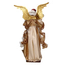 Angelo tessuto beige e oro con arpa cm xh35,5