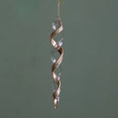 Set 4 Spirali Decorative da Appendere con Glitter 18 cm in Vetro
