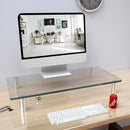Supporto Monitor da Scrivania Regolabile 56x21x9-11H cm in Vetro e Acciaio  Glass