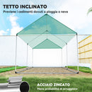 Serra a Tunnel 2x3x2 m con Porte e Finestre Avvolgibili e Tetto a Punta in Acciaio e PE Bianco      