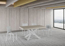Tavolo Allungabile 160-420x90x77 cm Volantis Cashmere Telaio Bianco 