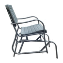Panchina a Dondolo da Giardino in Metallo 125x73x88 cm  Grigio