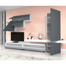 Parete attrezzata Fitz 335 cm bianco cemento