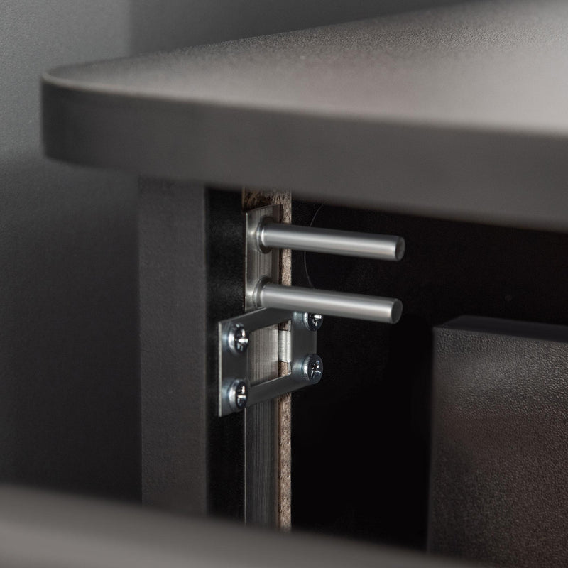 Cassettiera 2 Cassetti da Ufficio 43x45x72 cm con Ruote in MDF e Truciolato Nero