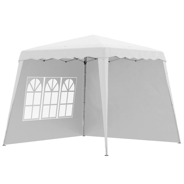 Gazebo Pieghevole da Giardino 2,4x2,4x2,5m in Acciaio e Tessuto Oxford Bianco prezzo