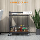 Carrello da Cucina con Portavivande 62x40x75 cm in Acciaio e Legno Marrone Rustico