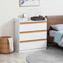 Cassettiera 3 Cassetti 80x40x86 cm in Legno MDF e Truciolato Bianco