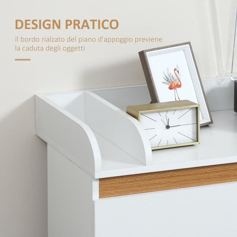 Cassettiera 3 Cassetti 80x40x86 cm in Legno MDF e Truciolato Bianco