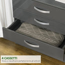 Cassettiera 4 Cassetti 75x36x72 cm in Truciolato Grigio