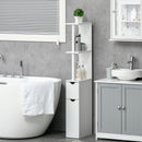 Mobile a Colonna 2 Ripiani 2 Armadietti 15,2x29,8x118 cm in MDF e Legno Truciolare Bianco