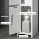 Mobile a Colonna con Mensole e Armadietti 15x17x120 cm in MDF e Legno Truciolare Bianco