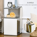 Comodino con Ripiano Aperto 35x29,5x60 cm in Truciolato Grigio e Bianco