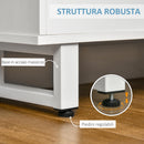 Credenza 4 Ripiani 3 Ante 70x24,3x132 cm in Legno Bianco