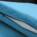 Divano 2 Posti 170x90x85 cm in Tessuto Effetto Velluto Blu