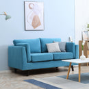 Divano 2 Posti 170x90x85 cm in Tessuto Effetto Velluto Blu