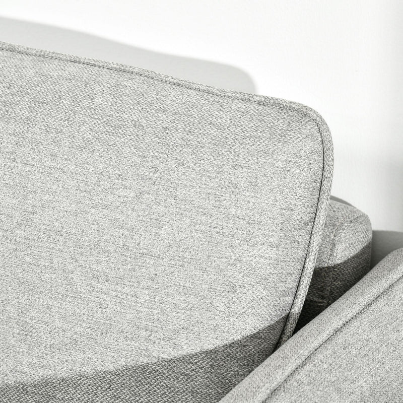 Divano 3 Posti 193x78x71 cm in Tessuto Poliestere Grigio