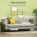 Divano 3 Posti 199x72x75 cm in Tessuto Velluto Grigio Chiaro