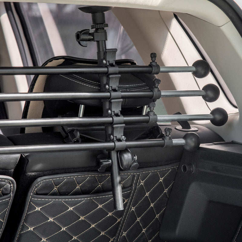 Griglia Divisoria per Auto 85-140x40-50 cm in Ferro e ABS Nero