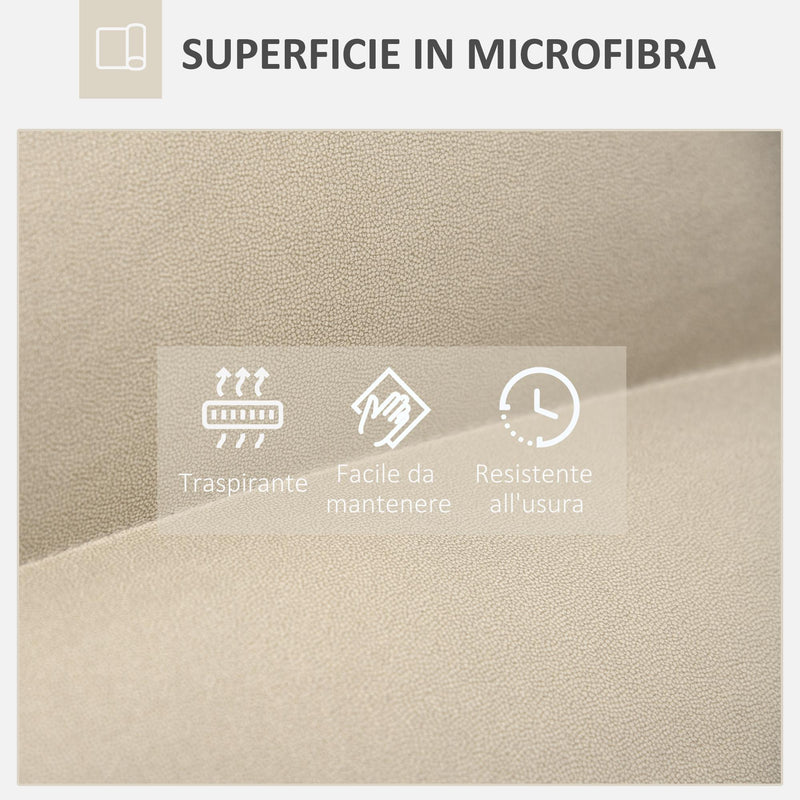 Poltrona Imbottita 62x62x95 cm in Tessuto Microfibra Beige
