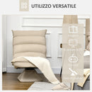 Poltrona Imbottita 62x62x95 cm in Tessuto Microfibra Beige