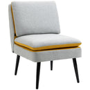 Poltroncina Imbottita 58x75x85 cm in Tessuto Grigio e Giallo