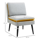 Poltroncina Imbottita 58x75x85 cm in Tessuto Grigio e Giallo