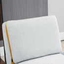 Poltroncina Imbottita 58x75x85 cm in Tessuto Grigio e Giallo