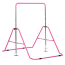 Barra Trazioni per Bambini 148x105x88-128 cm 4 Altezze Regolabili in Acciaio Rosa