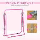 Barra Trazioni per Bambini 148x105x88-128 cm 4 Altezze Regolabili in Acciaio Rosa