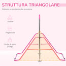 Barra Trazioni per Bambini 148x105x88-128 cm 4 Altezze Regolabili in Acciaio Rosa