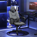 Sedia da Gaming 60x63x113-125 cm in Similpelle Grigia e Nera