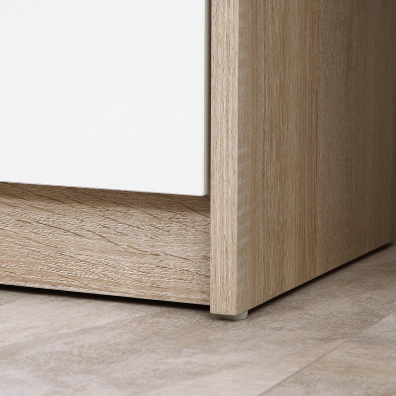 Set 2 Comodini 2 Cassetti 40x40x60 cm in Legno Truciolare Bianco