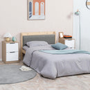 Set 2 Comodini 2 Cassetti 40x40x60 cm in Legno Truciolare Bianco