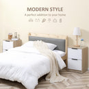 Set 2 Comodini 2 Cassetti 40x40x60 cm in Legno Truciolare Bianco