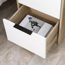 Set 2 Comodini 2 Cassetti 40x40x60 cm in Legno Truciolare Bianco