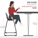 Set 2 Sgabelli con Schienale 43x43x97,5 cm Seduta Imbottita in Similpelle Nero