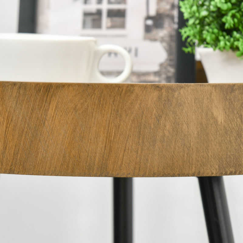 Tavolino da Caffè Ø40,6x61,5 cm in Legno e Acciaio Marrone e Nero