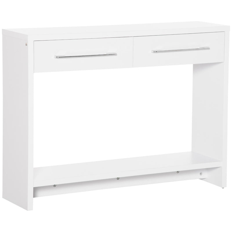 Consolle Fissa 2 Cassetti 101,6x28x76,2 cm in Truciolato Bianco