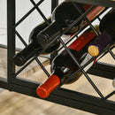 Tavolo Bar con Portabottiglie 120x60x91 cm in Truciolato e Acciaio Nero