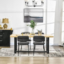 Tavolo da Pranzo 180x90x76 cm in Legno e Acciaio Nero