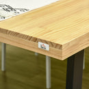 Tavolo da Pranzo 180x90x76 cm in Legno e Acciaio Nero