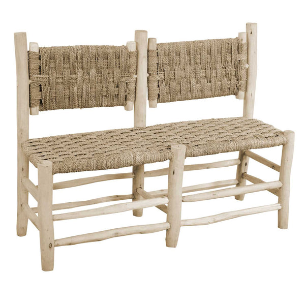 acquista Panchina da Giardino 110x40xh84 cm in Legno Seduta Impagliata Naturale