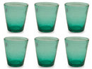 Set 6 Bicchieri Ø9x10 cm in Vetro Soffiato Villa d'Este Home Tivoli Cancun Verde Tiffany
