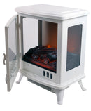 Camino Elettrico da Pavimento Effetto Fiamma 2000W CheminArte Fire Glass Nero