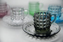 Set 6 Tazzine Caffè in Vetro Colorato con Piattino 90 ml Villa d'Este Home Tivoli Diamond