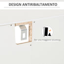 Credenza con Cantinetta 20 Bottiglie 80x36x85 cm con Porta Calici e Armadietto Bianco  