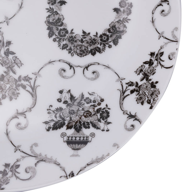 Set 6 Piatti Frutta Ø19x2 cm  in Porcellana e Gres VdE Tivoli 1996 Rose Baroque