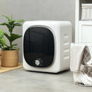 Mini Asciugatrice Portatile 48x40x56 cm Capienza 4 kg 5 Programmi 800W Carica Frontale Tamburo in Acciaio Inox Bianco      