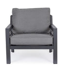 Set 2 Poltrone con Cuscini da Giardino 80x85x88 cm in Alluminio Hendrix Antracite